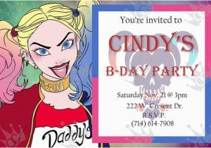 Free Printable Harley Quinn Birthday Invitations Items Similar to Batman Harley Quinn Birthday Invites