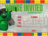 Free Printable Hulk Birthday Invitations Free Lego Hulk Birthday Invitation Template Free