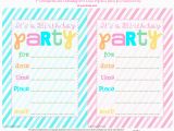Free Printable Invitations Birthday Party Bnute Productions Free Printable Striped Birthday Party