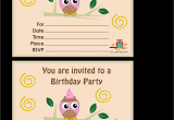 Free Printable Invitations Birthday Party Free Printable Owl Birthday Party Invitations