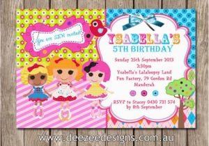 Free Printable Lalaloopsy Birthday Invitations Personalised Lalaloopsy Inspired Birthday Invitations