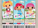 Free Printable Lalaloopsy Birthday Invitations Personalized Lalaloopsy Birthday Ticket Invitation Card