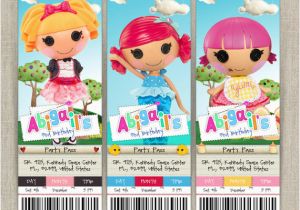 Free Printable Lalaloopsy Birthday Invitations Personalized Lalaloopsy Birthday Ticket Invitation Card