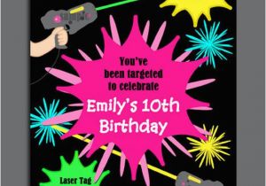 Free Printable Laser Tag Birthday Invitations Laser Tag Girl Birthday Invitation Printable or Printed with