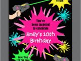 Free Printable Laser Tag Birthday Party Invitations Laser Tag Girl Birthday Invitation Printable or Printed with