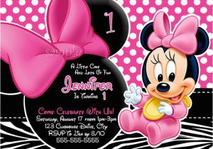 Free Printable Minnie Mouse 1st Birthday Invitations Free Minnie Mouse 1st Birthday Zebra Print Invitations