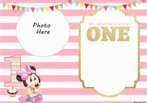 Free Printable Minnie Mouse 1st Birthday Invitations Free Printable Minnie Mouse 1st Invitation Templates