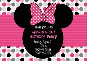 Free Printable Minnie Mouse 1st Birthday Invitations Minnie Mouse Birthday Party Invitations Free Invitation