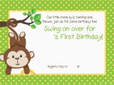 Free Printable Monkey Birthday Invitations Free Printable 1st Monkey Birthday Invitation Free