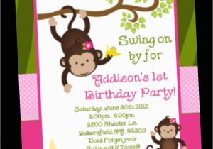 Free Printable Monkey Birthday Invitations Monkey Birthday Invitation Twins or Sibling by Onewhimsychick
