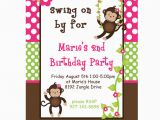 Free Printable Monkey Birthday Invitations Monkey Girl Printable Invitation 1