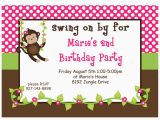 Free Printable Monkey Birthday Invitations Monkey Girl Printable Invitation 2