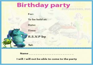 Free Printable Monsters Inc Birthday Invitations Best Photos Of Monster Inc Printable Templates Halloween