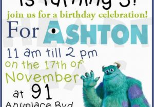 Free Printable Monsters Inc Birthday Invitations Monsters Inc Birthday Custom Digital Invitation My