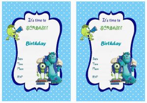Free Printable Monsters Inc Birthday Invitations Monsters University Birthday Invitations Birthday Printable