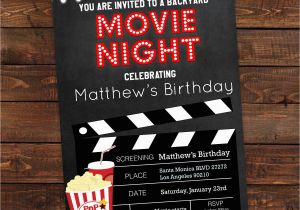 Free Printable Movie themed Birthday Invitations Printable Backyard Movie Night Party Invitation Movie Night