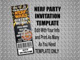 Free Printable Nerf Birthday Party Invitations Instant Download Printable Nerf Inspired Birthday Party