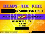 Free Printable Nerf Birthday Party Invitations Nerf Gun Party Invitations Printable