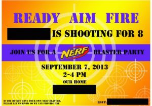 Free Printable Nerf Birthday Party Invitations Nerf Gun Party Invitations Printable