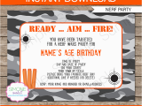 Free Printable Nerf Birthday Party Invitations Nerf Party Invitations Nerf Invitations Birthday Party