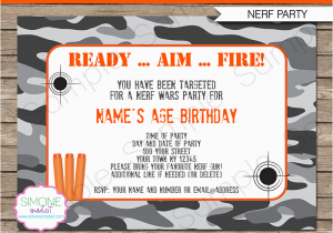 Free Printable Nerf Birthday Party Invitations Nerf Party Invitations Nerf Invitations Birthday Party