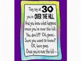 Free Printable Over the Hill Birthday Cards 30th Birthday Over the Hill Greeting Card Zazzle