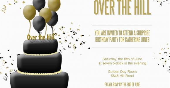 Free Printable Over the Hill Birthday Cards Over the Hill Birthday Invitations Dolanpedia