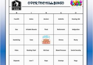 Free Printable Over the Hill Birthday Cards Over the Hill Birthday Party Bingo Game 60 Cards Old Age