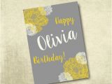 Free Printable Personalised Birthday Cards Personalized Printable Birthday Card 5×7 by