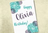 Free Printable Personalised Birthday Cards Personalized Printable Birthday Card 5×7 by