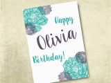 Free Printable Personalised Birthday Cards Personalized Printable Birthday Card 5×7 by