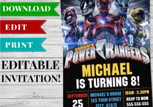 Free Printable Power Ranger Birthday Invitations Printable Power Rangers Invitation Pdf Printable