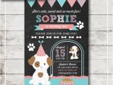Free Printable Puppy Birthday Invitations Little Puppy Girl Chalkboard Birthday Party Invitation