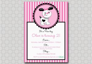 Free Printable Puppy Birthday Invitations Puppy Birthday Invitation 5×7 Printable Digital Invite