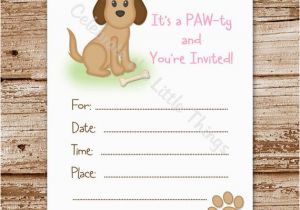 Free Printable Puppy Birthday Invitations Puppy Dog Invitation for Girls Fill In the Blank
