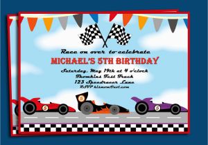 Free Printable Race Car Birthday Invitations Race Car Invitation Free Printable