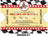 Free Printable Race Car Birthday Invitations Race Car Invitation Ticket Invitation Party Printable
