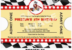 Free Printable Race Car Birthday Invitations Race Car Invitation Ticket Invitation Party Printable