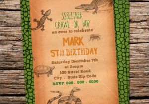 Free Printable Reptile Birthday Invitations Custom Printable Reptile Birthday Party Invitation Snake