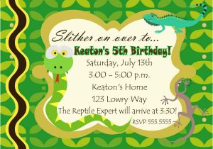 Free Printable Reptile Birthday Invitations Digital Reptile Snake Photo Birthday Party Invitation You