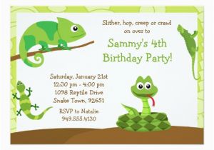 Free Printable Reptile Birthday Invitations Kids Reptile Birthday Party Invitation Zazzle Com