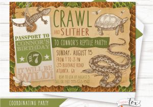 Free Printable Reptile Birthday Invitations Reptile Birthday Invitation Reptile Party Invitation Boys
