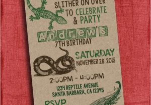Free Printable Reptile Birthday Invitations Reptile Birthday Party Invitation Boy Birthday I Design