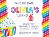 Free Printable Save the Date Birthday Invitations Rainbow Party Invitation Birthday Save the Date Diy Printable