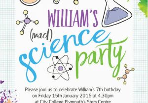 Free Printable Science Birthday Party Invitations Mad Science Party Invitation From 0 80 Each