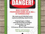 Free Printable Science Birthday Party Invitations Science Party Invitations Mad Science Birthday Party