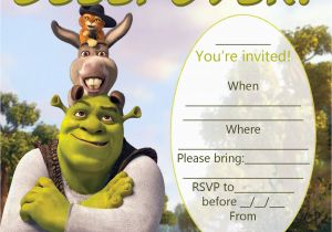 Free Printable Shrek Birthday Invitations Invitations for Sleepover Party