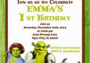 Free Printable Shrek Birthday Invitations Printable Invitation Shrek Invitation Doney Invite by