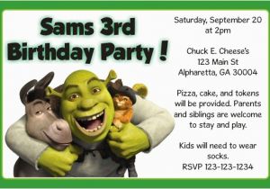 Free Printable Shrek Birthday Invitations Shrek Invitations Personalized Party Invites