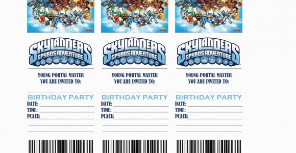 Free Printable Skylanders Birthday Invitations Skylanders Birthday Party Invitations Jen Severn